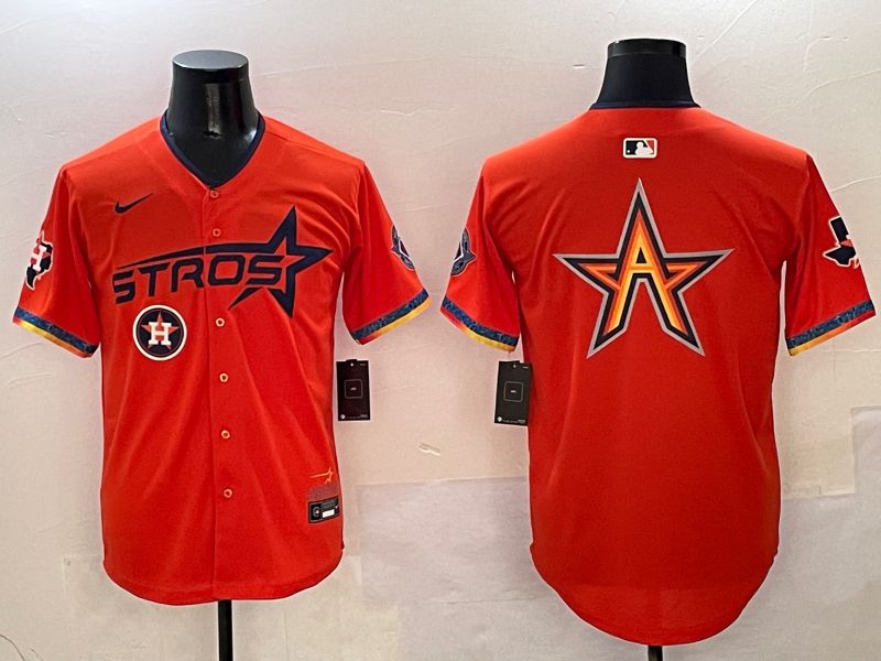 Men Houston Astros Blank Orange Fourth generation Joint Name Nike 2025 MLB Jersey style 6->philadelphia phillies->MLB Jersey
